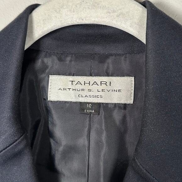 Tahari Arthur S Levine Classics Navy Cotton Button Down Collared Vest Women's 10 - Picture 4 of 7